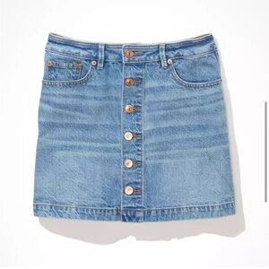 American Eagle Button Front Denim Mini Skirt